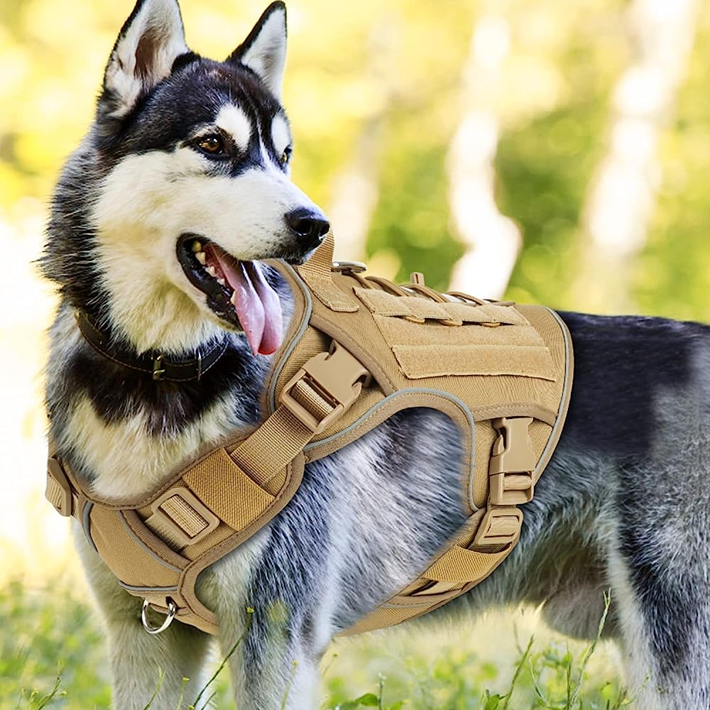 OneTigris No Pull Tactical Dog Harness for Medium Large Dog, Mesh