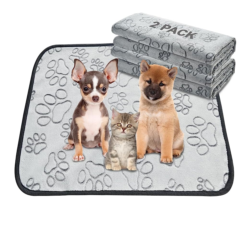 Washable Dog Pee Pads with Puppy Grooming Gloves,Puppy Pads,Reusable Pet  Training Pads,Large Dog Pee Pad,Waterproof Pet Pads for Dog Bed Mat,Super