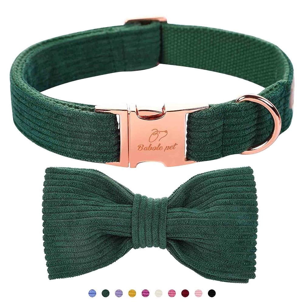 PET ARTIST Personalized Girl Dog Collars with Detachable Bowtie - Soft &  Comfy Cute Dog Collar and Leash Set with Rose Gold Buckle - Adjustable  Bowtie