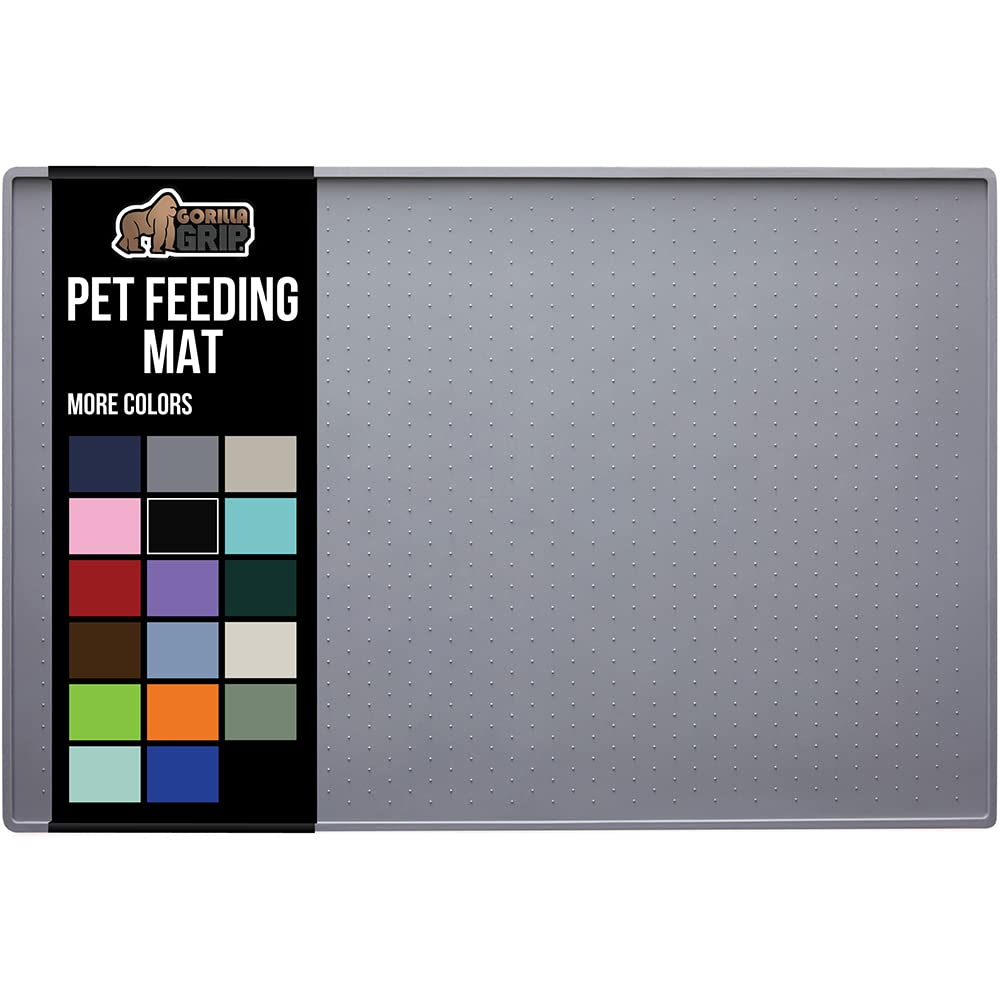 PetHappily Dog Food Mat - Raised Edges Dog Mat for Food and Water Prevent Spill, Waterproof Cat Food Mat Protect Floors, Easy Clean Dog Bowl Mats