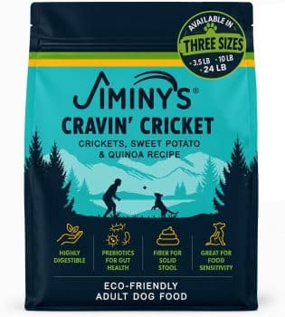 Jiminy's Cravin’ Cricket Dog Food, Sensitive Stomach & Gut Health