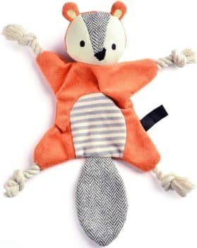 Vitscan Squirrel Plush Toy, Stuffless Dog Chew Toy with Rope Knots