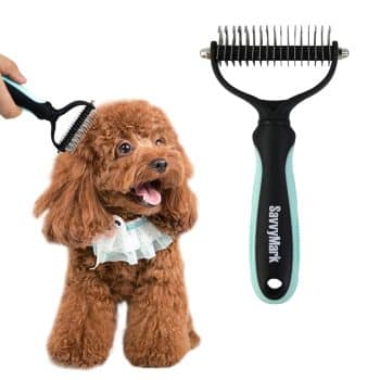 Dog Brush - Pet Dematting and Undercoat deshedding rake 
