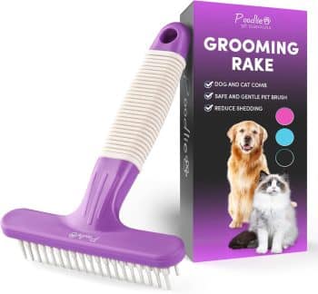  Click to see full view Product Image Product Image Product Image Product Image Product Image Product Image3+ Product Video 6 VIDEOS Ask Rufus Can it be used on cats? Does it work on matted fur? Is this rake good for long-haired dogs? Why you might like this Compare with similar Ask something else POODLIE Poodle Pet Dog Grooming Rake