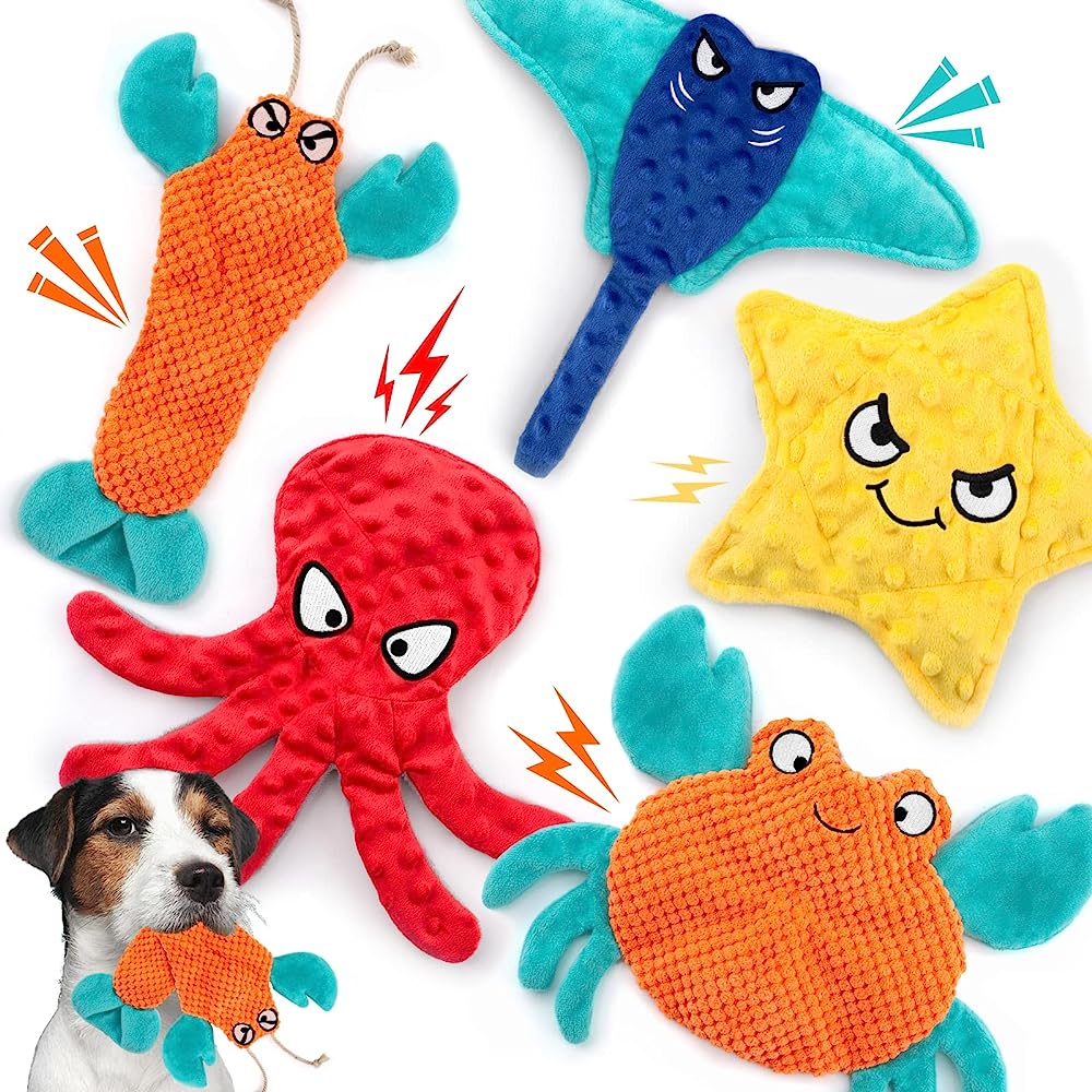 Pet Craft Supply Hide and Seek Plush Dog Toys Crinkle Squeaky