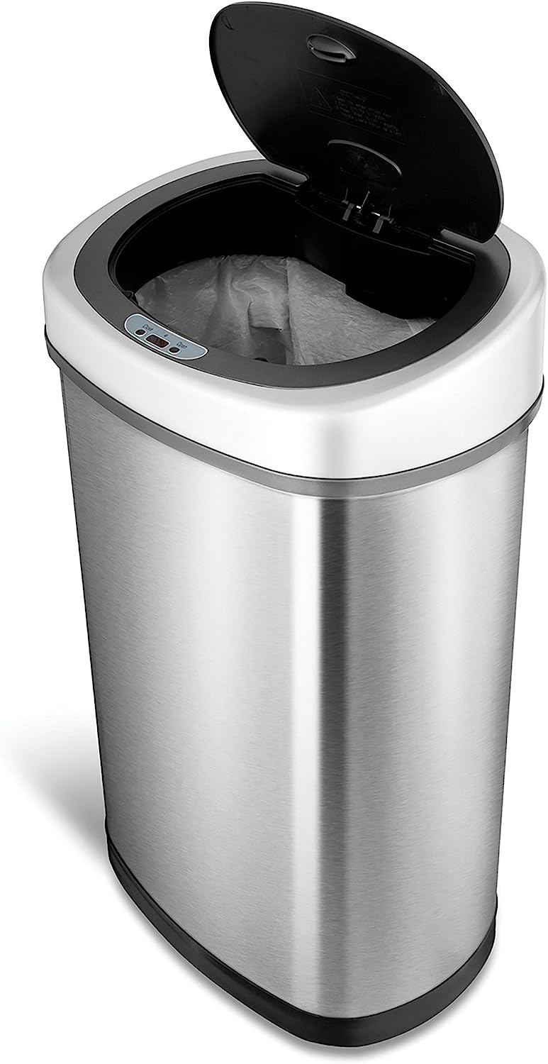 NINESTARS Automatic Touchless Infrared Motion Sensor Trash Can