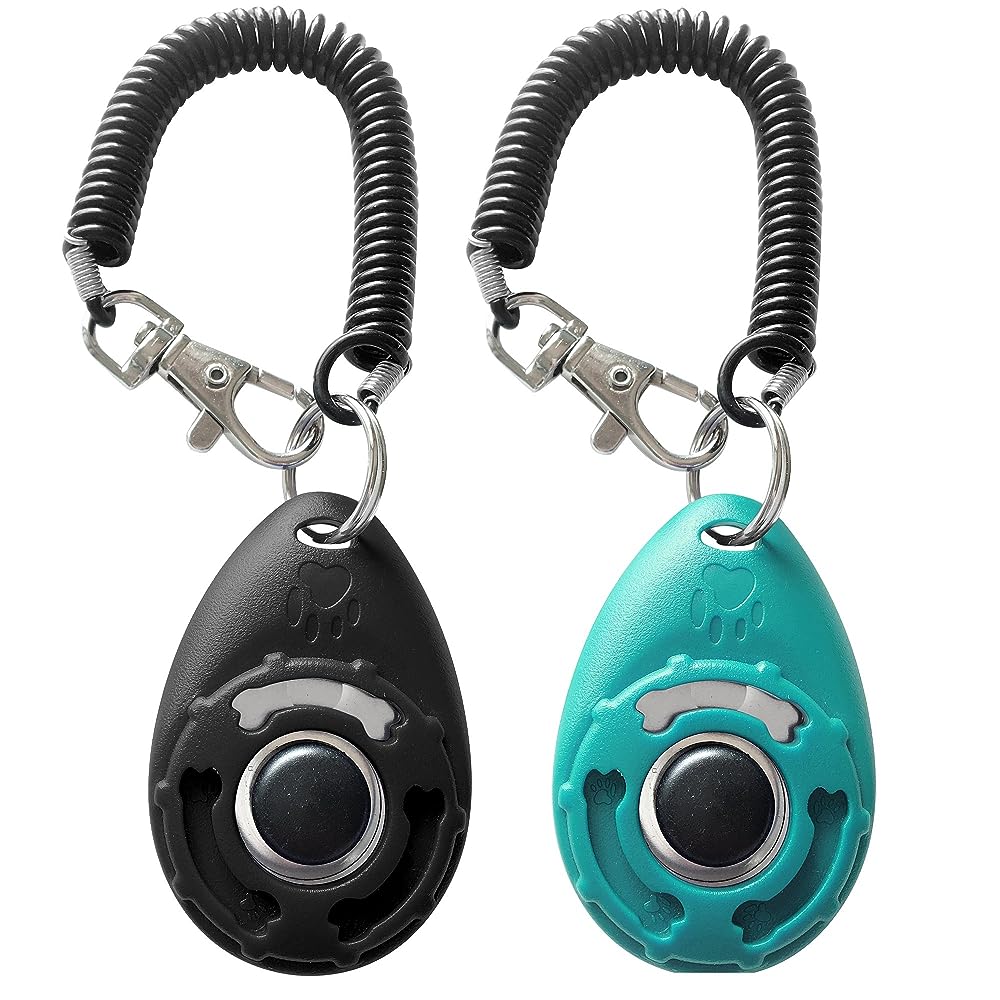 2-in-1 Portable Dog Training Clickers & Whistle Keychain - Perfect