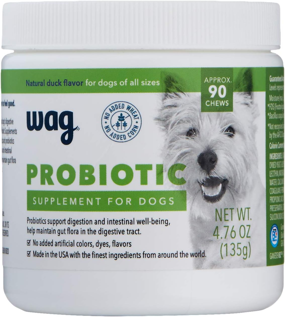 Amazon Brand - Wag Probiotic Supplement Chews for Dogs