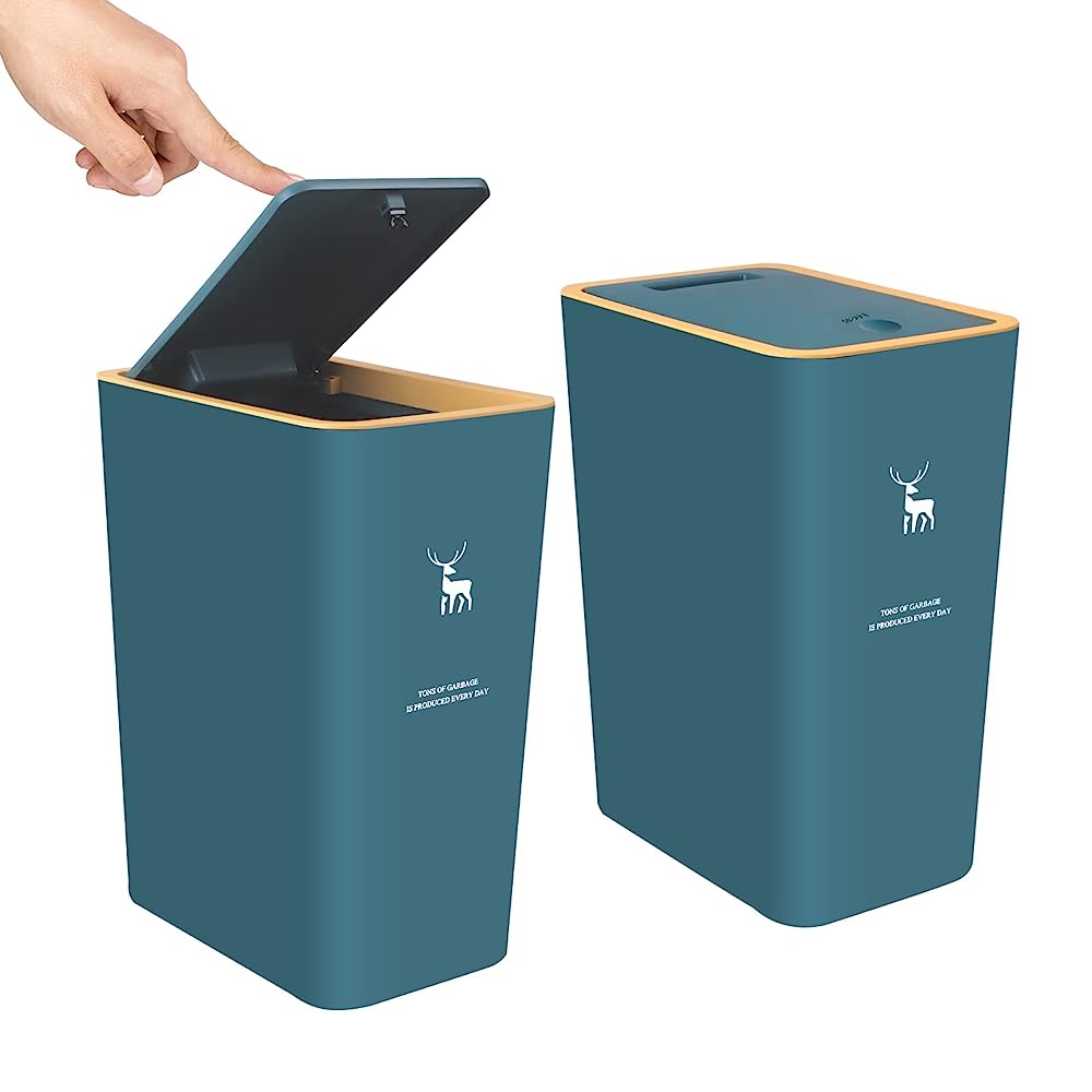 XPIY Trash Can with Lid, 2 Pack 