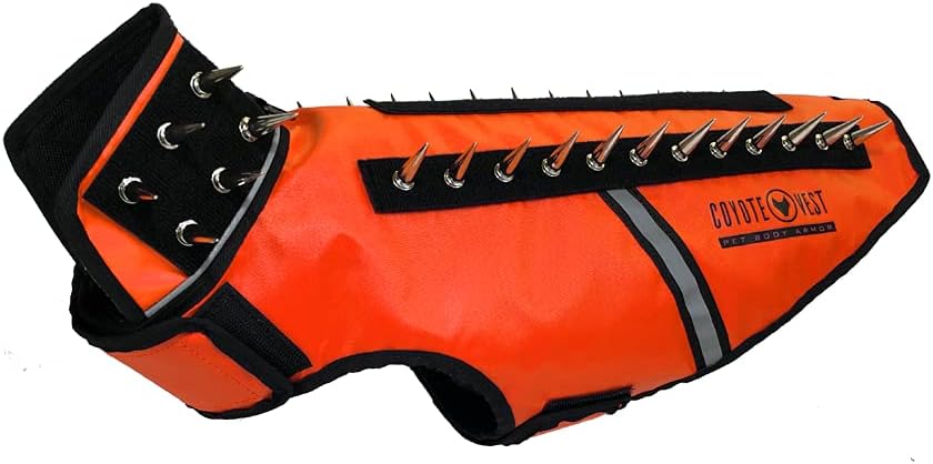  Sheripet Coyote Proof Dog Vest Harness, Anti Hawk Vest Hawk  Deterrent with Spikes and Rivet to Protect Your Pets from Other Aggressive  Dogs, Coyotes, Owls and Hawks, Orange, S 