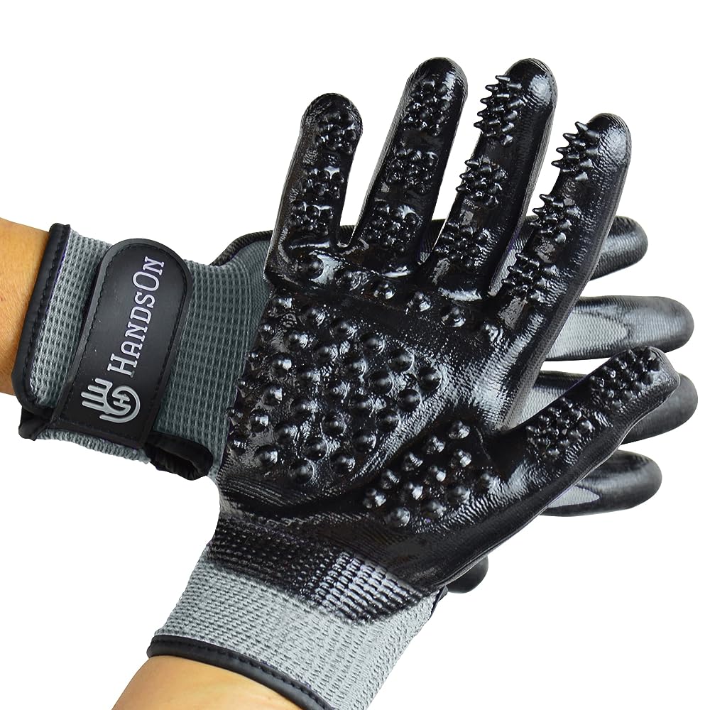 H HANDSON Pet Grooming Gloves