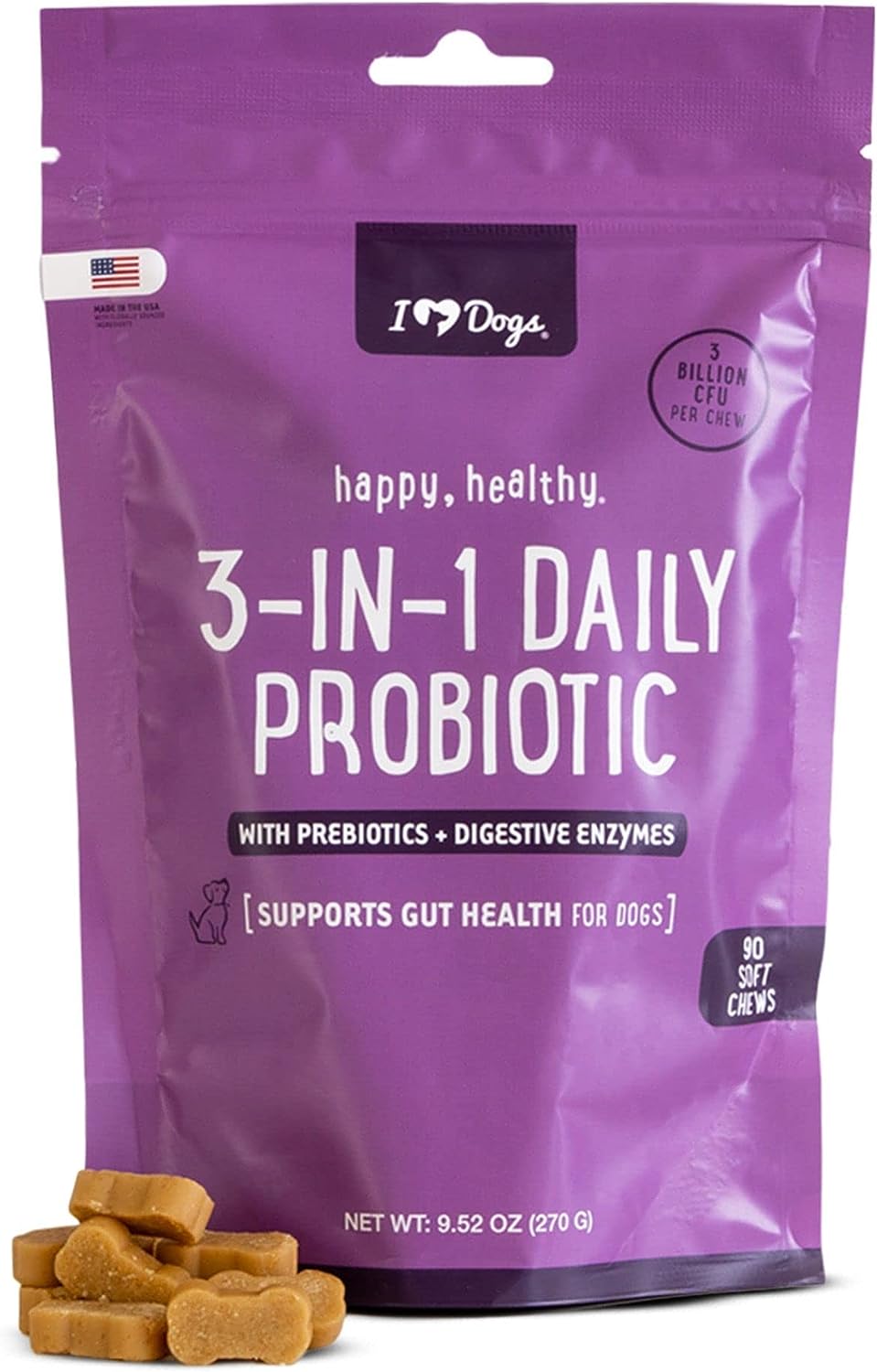 iHeartDogs 3-in-1 Probiotic for Dogs