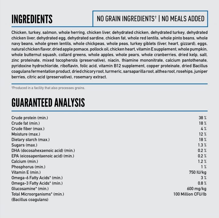 Content Of Grain Free Dog Food For Dogs Daily