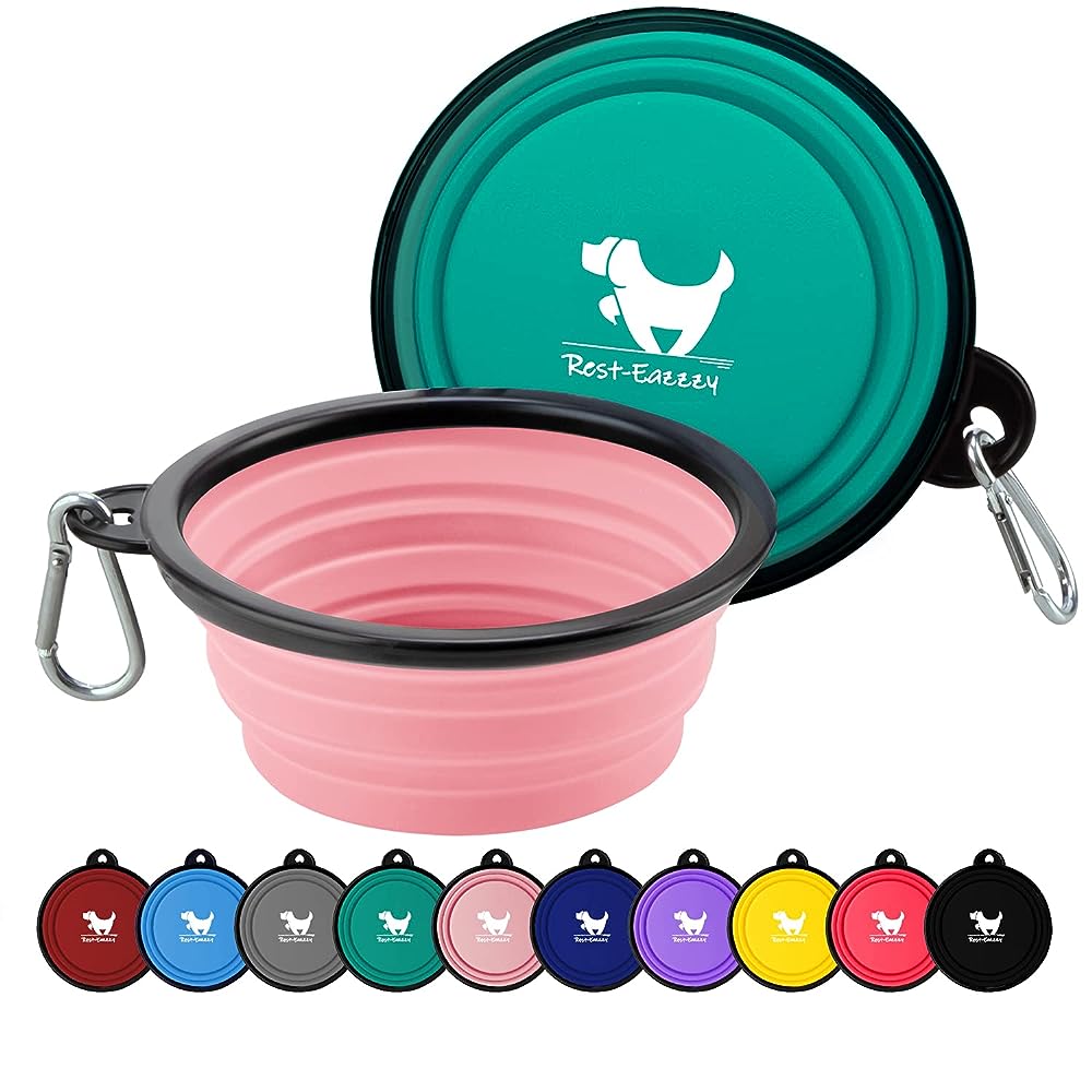 Gorilla Grip Portable Dog Food Bowl, Collapsible Sturdy Design, Silicone Pet  Feeding Dish, with Carabiner, Easy Carry Foldable Dogs and Cats Water Bowls,  Perfect for Walks, Traveling, Hiking 8 Cups Black Royal