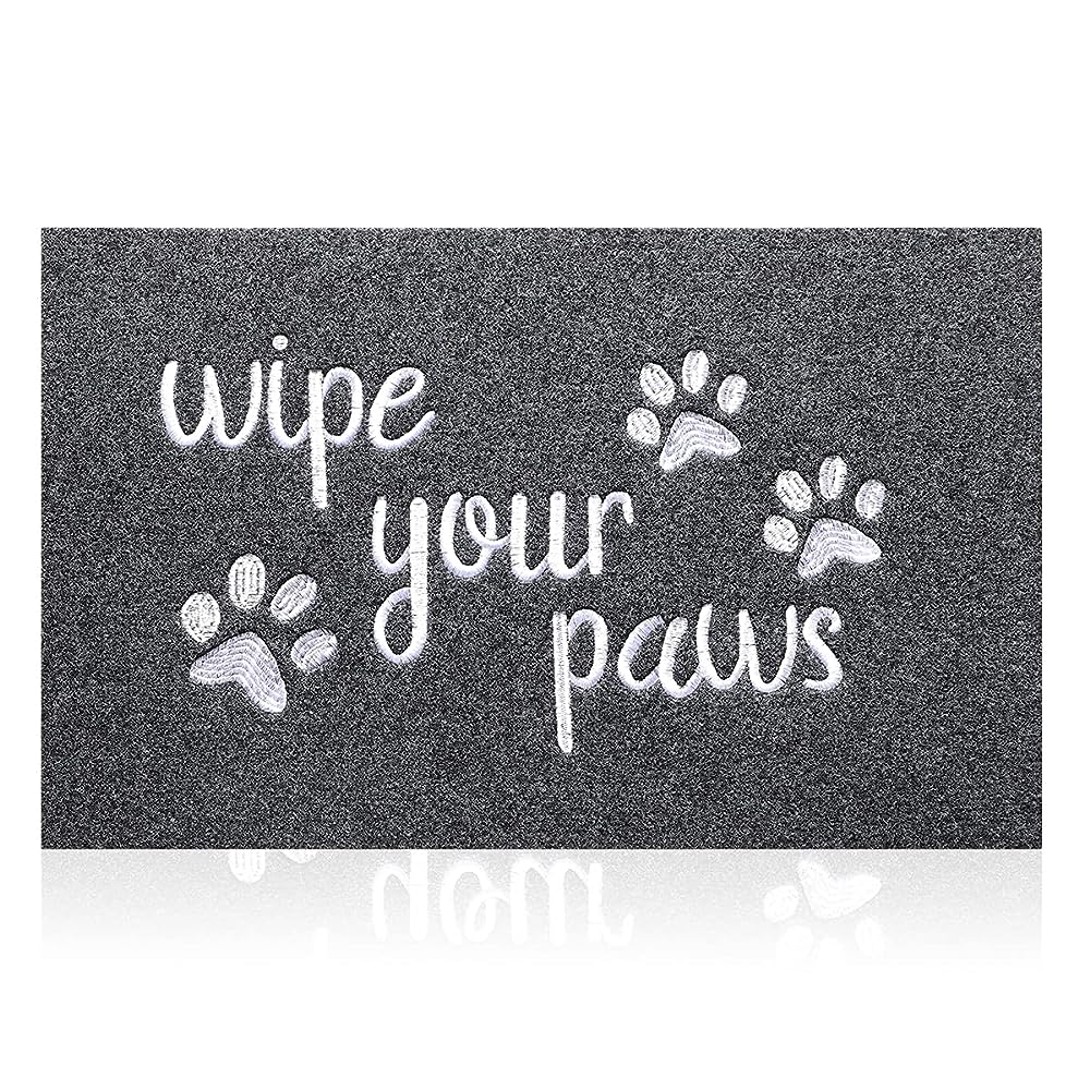 Orchip Indoor Door Mat Entryway Rug Traps Mud and Dirt, Super Absorbent Doormats for Muddy Shoes Dog Paws, Non Slip Welcome Floor Mats for Home Front Back