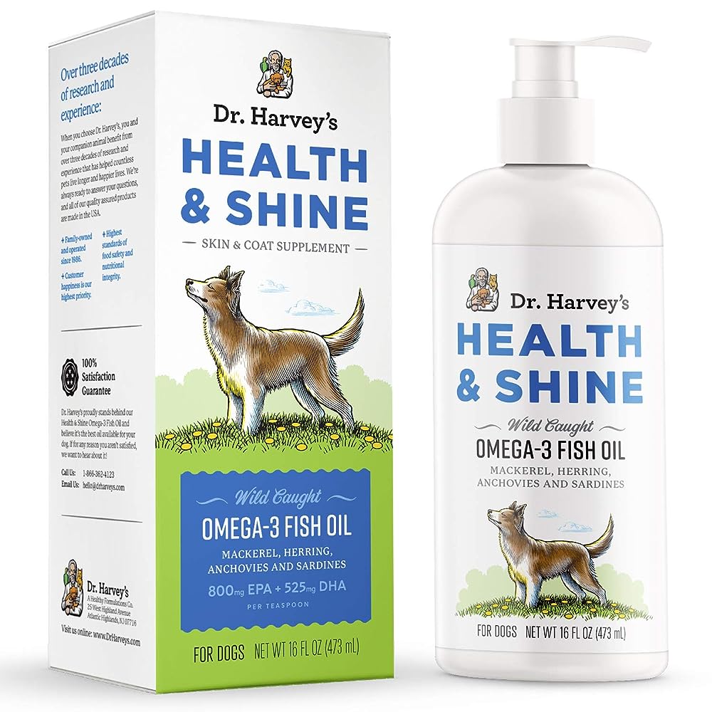  Wild Caught Fish Oil for Dogs - 16oz - Omega 3-6-9, GMO Free -  Reduces Shedding, Supports Skin, Coat, Joints, Heart, Brain, Immune System  - Highest EPA & DHA Potency 