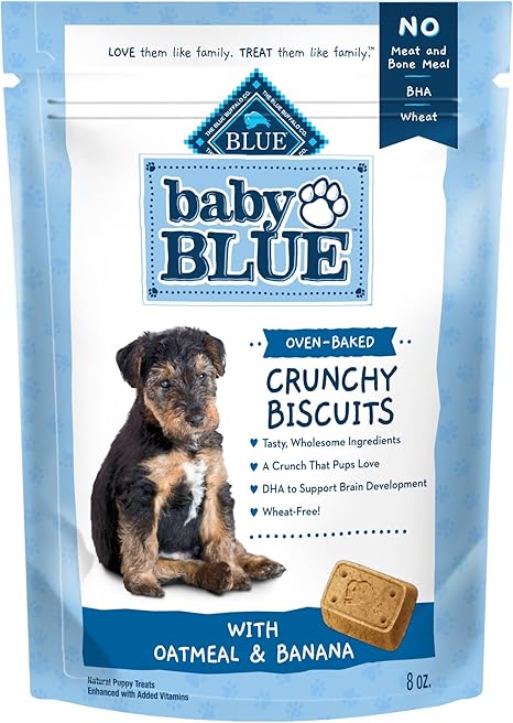 Blue Buffalo Baby BLUE Crunchy Biscuits with DHA, Crunchy Dog Treats for Puppies