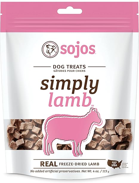 SOJOS Natural Pet Food Simply Lamb Grain Free Freeze-Dried Raw Dog Treats