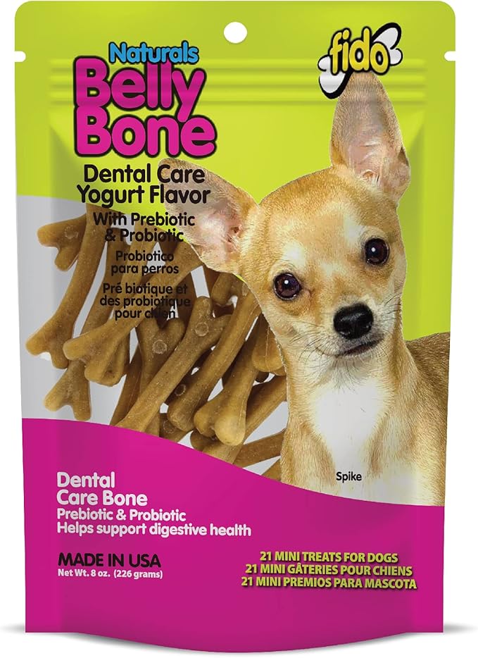 Belly Bones for Dogs, 21 Yogurt Flavor Mini Dog Dental Treats
