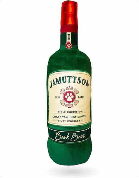 Bark Bros - Liquor Bottle Dog Toy - Plush Squeaky Dog Toys