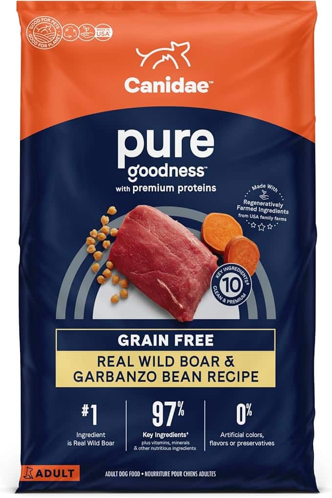 Canidae Pure Limited Ingredient Premium Adult Dry Dog Food, Real Wild Boar & Garbanzo Bean Recipe