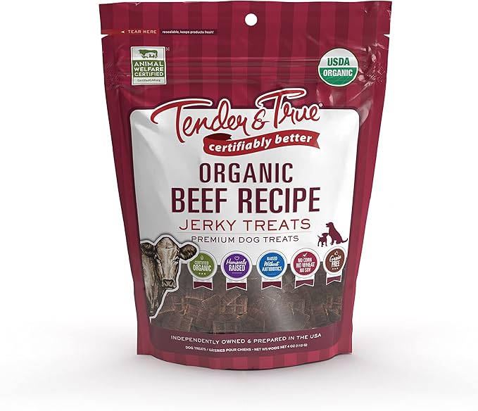 Tender & True Pet Nutrition Organic Beef Jerky Treats