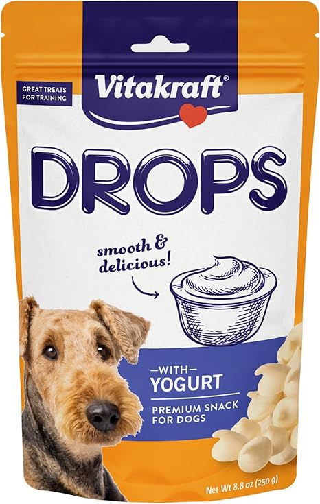 Vitakraft Drops with Yogurt Treats for Dogs, Bite-Sized Training Snacks