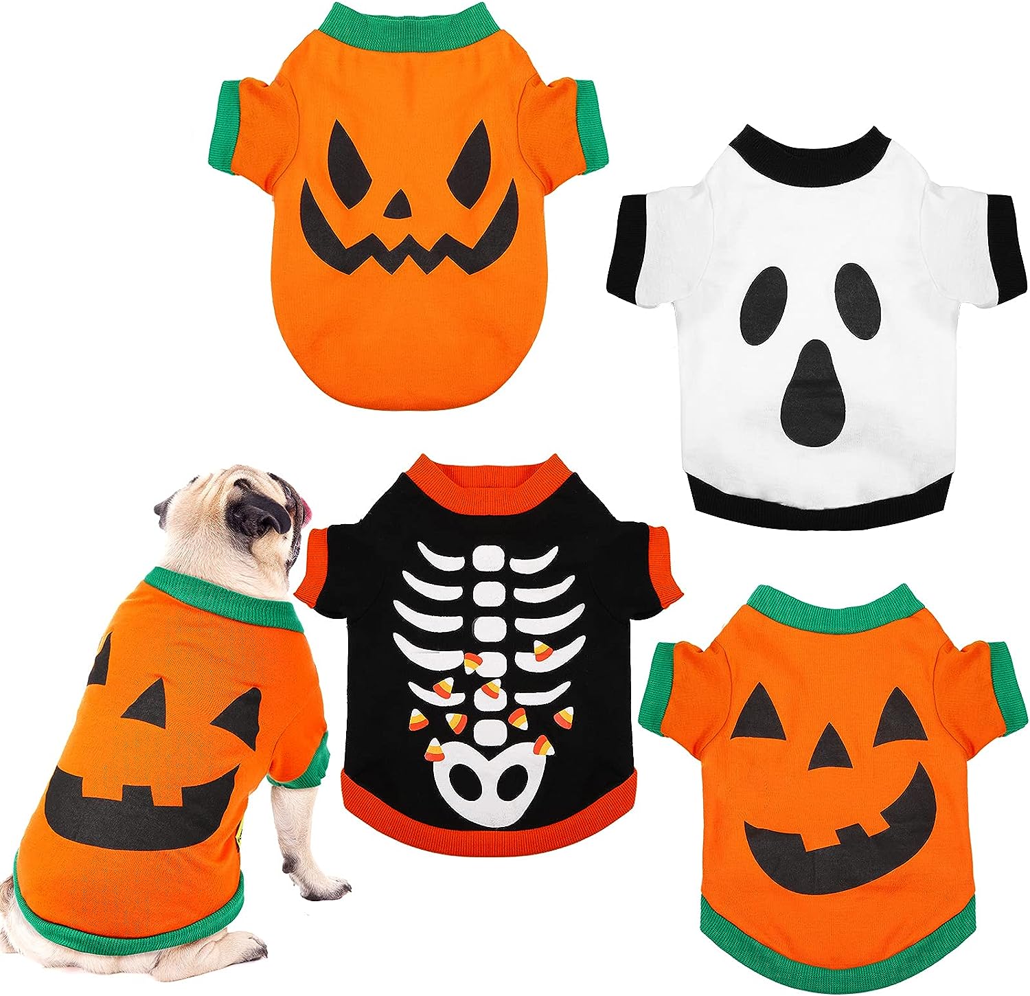 4 Pieces Halloween Dog Shirt Halloween Dog Clothes