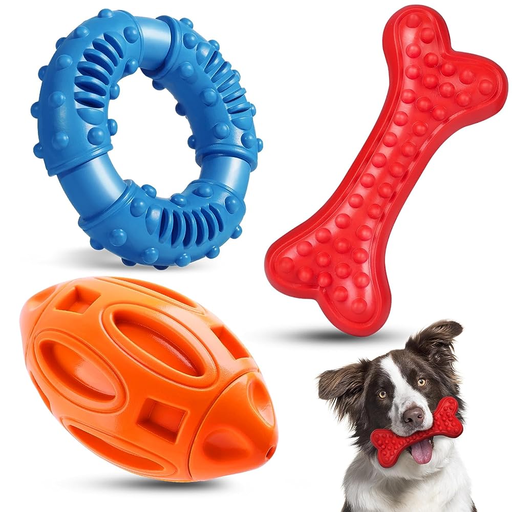 EASTBLUE Dog toy, Dog Toys for Aggressive Chewers, Durable Rubber