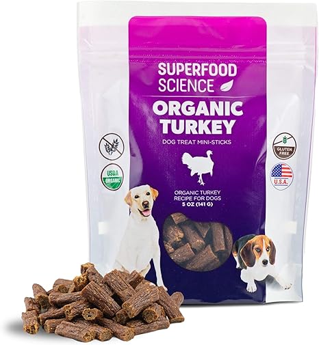 Organic Dog Treats for Small, Medium & Large Dogs – All-Natural Turkey Training Treats for Puppies & Adult Dogs