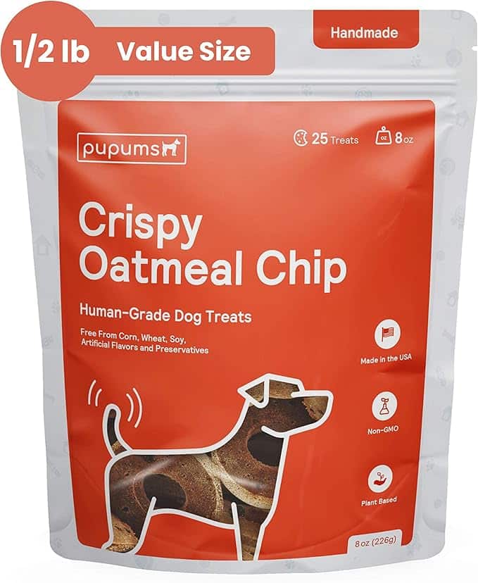 Healthy Dog Treats Non-GMO Grain Free Human Grade Crispy Oatmeal Chip