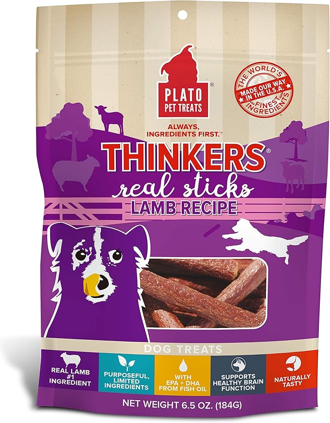 Plato Pet Treats Air Dried Dog Treats Lamb Thinkers Sticks
