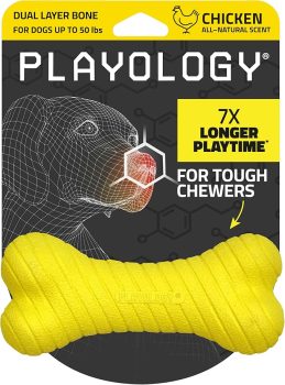 Playology Dog Toys | Dual Layer Bone Chew Toy