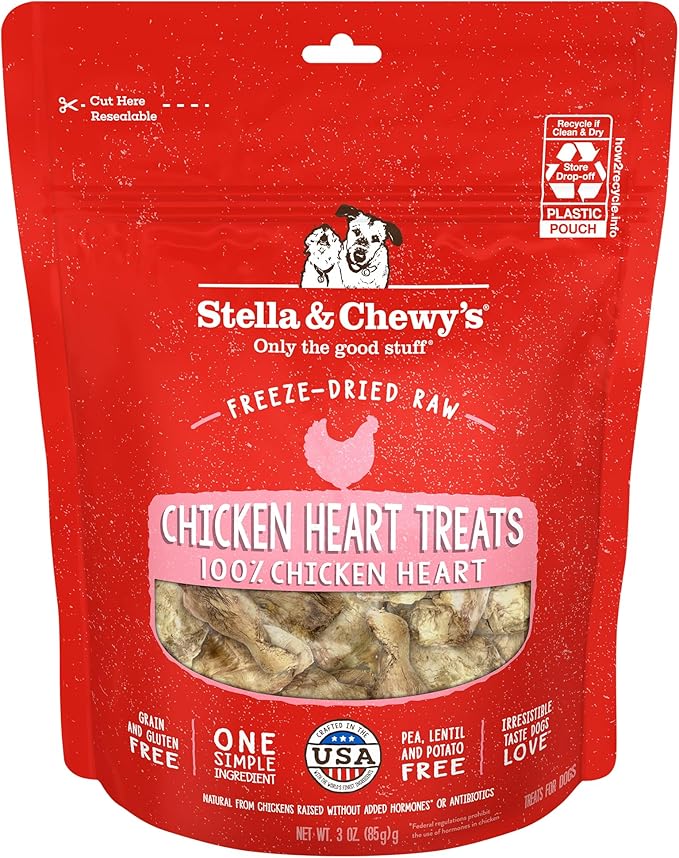 Stella & Chewy's Freeze-Dried Raw Chicken Heart Dog Treats