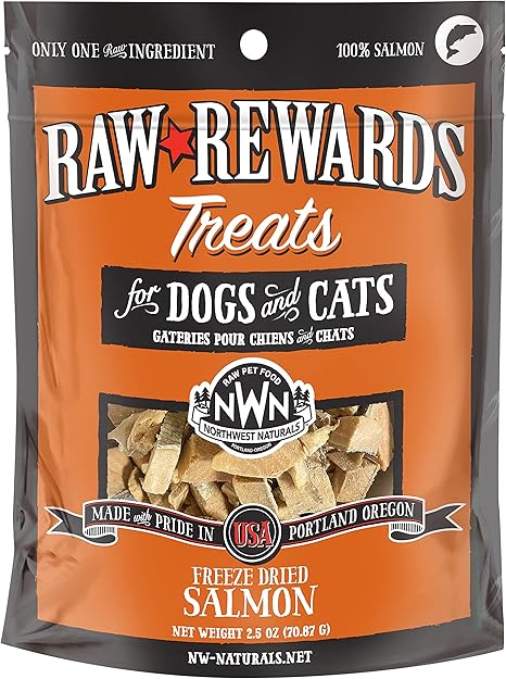 Northwest Naturals Raw Rewards Freeze-Dried Salmon Treats for Dogs and Cats