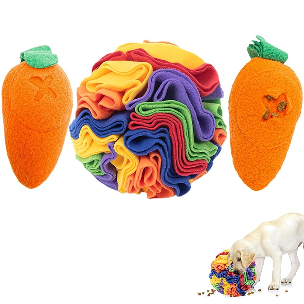 Interactive Dog Toys Snuffle Ball Encourage Natural Foraging Skills,Slow  Food Training to Relieve Boredom and Stimulating,Cloth Strip With Hidden  Food