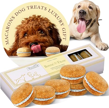 Bonne et Filou Dog Treats Vanilla Cupcakes, Dog Birthday Gift for Medium to Large Breed