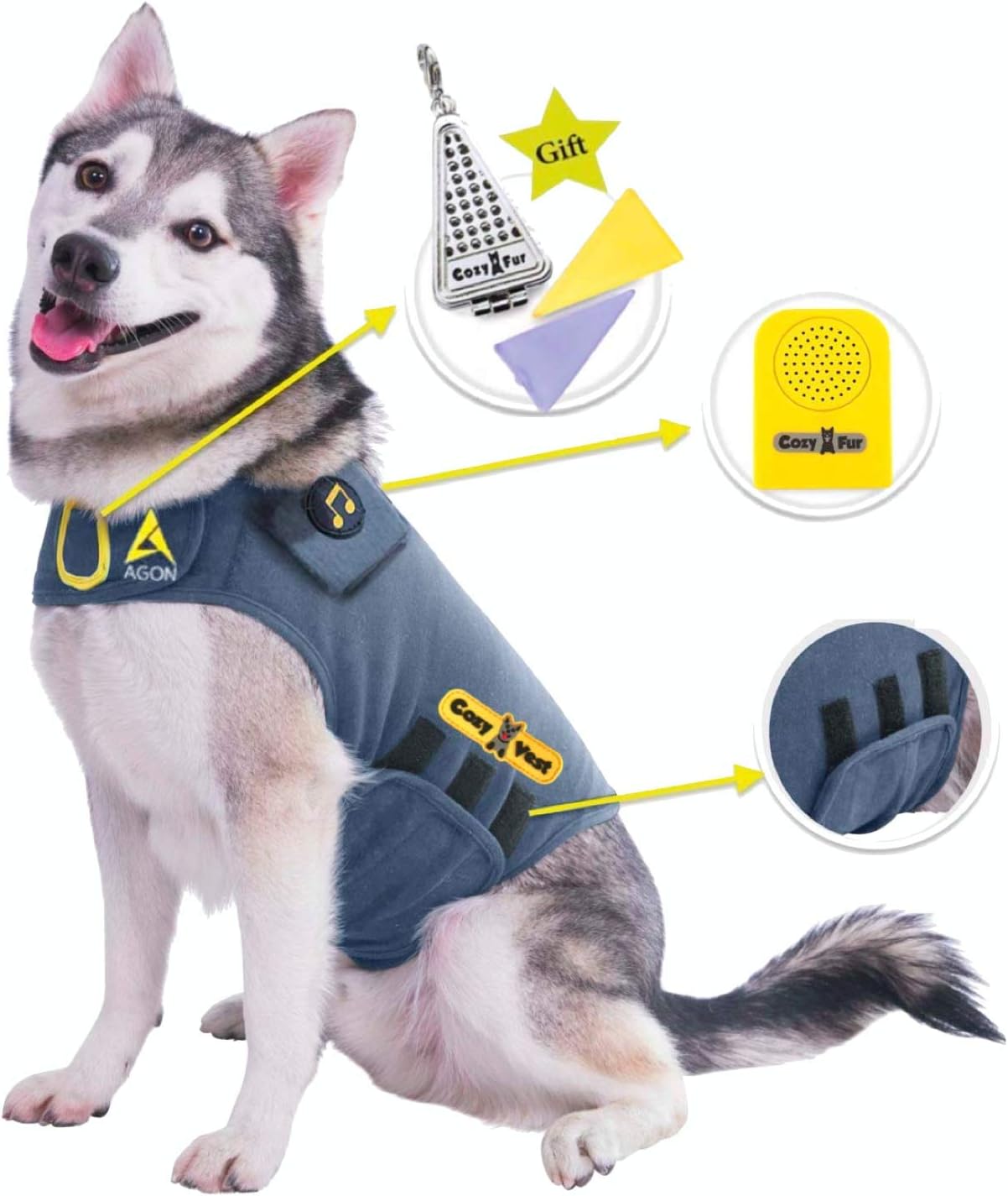 Cozy Vest 3-in-1 Dog Anxiety Vest Music & Aromatherapy Coat