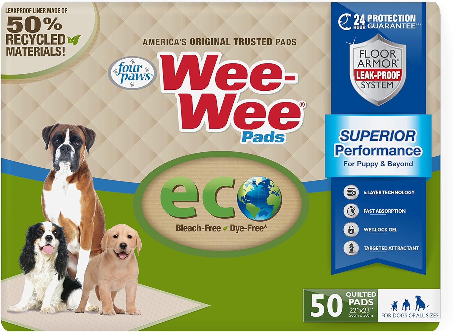 Four Paws Wee-Wee Eco Pee Pads for Dogs