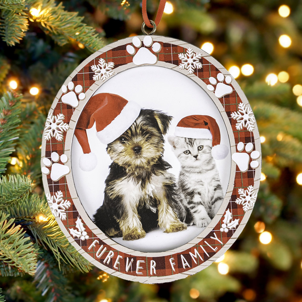 Image of STOCKING STUFFER MEGA DEAL - Furever Family Christmas Dog Frame Ornament - Holiday Decor for Dog Lovers!
