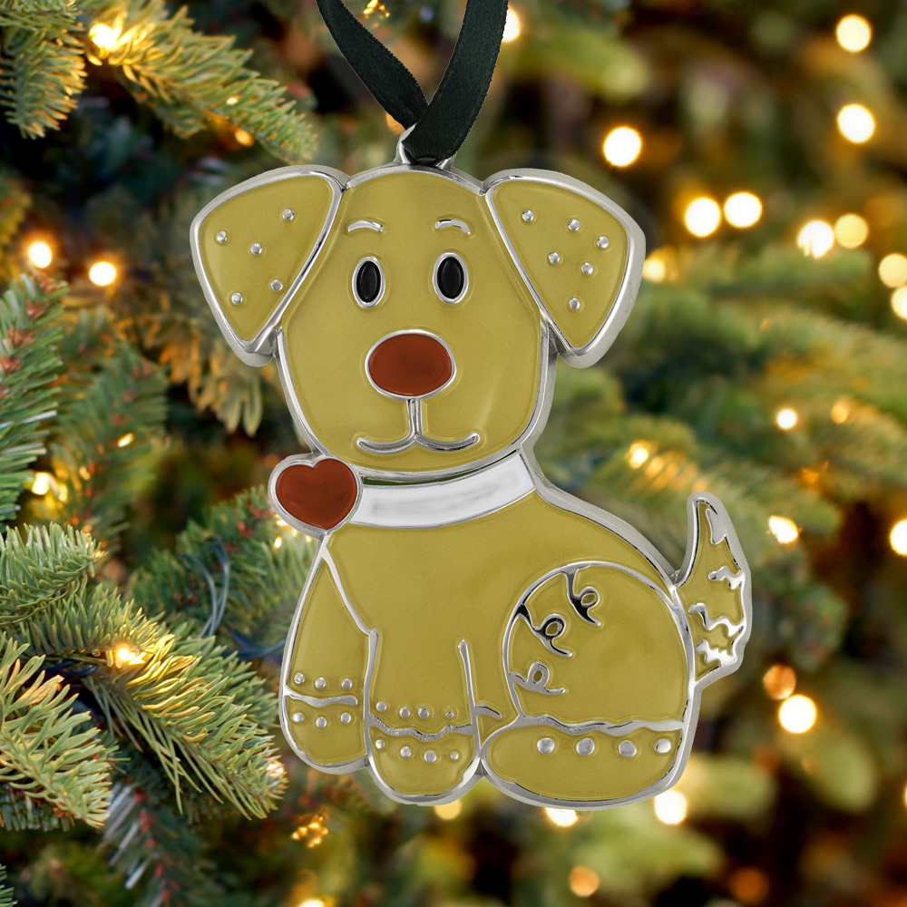 Gingerbread Cookie Dog Christmas Ornament- Metal 4" - Perfect Gift for Dog Lovers !