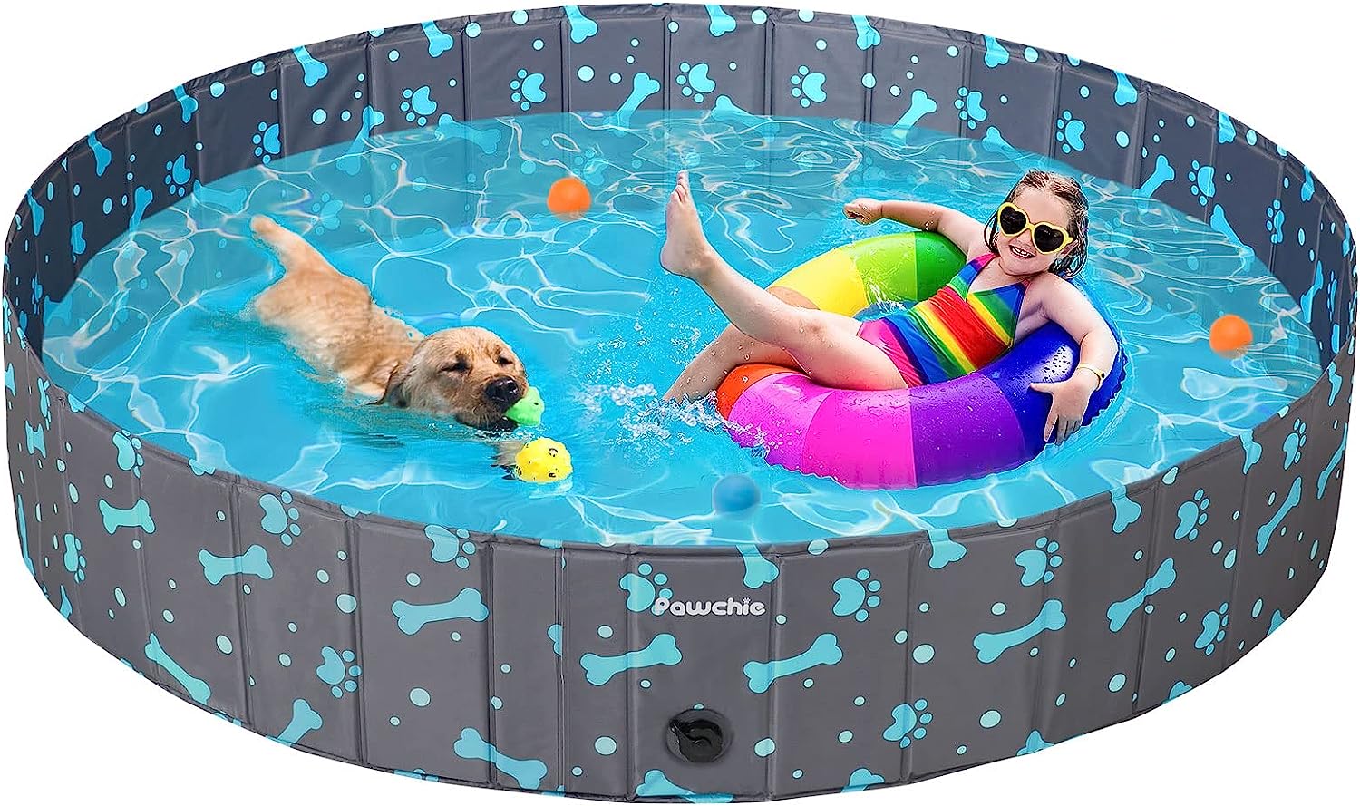 12. PAWCHIE Foldable Dog Swimming Pool