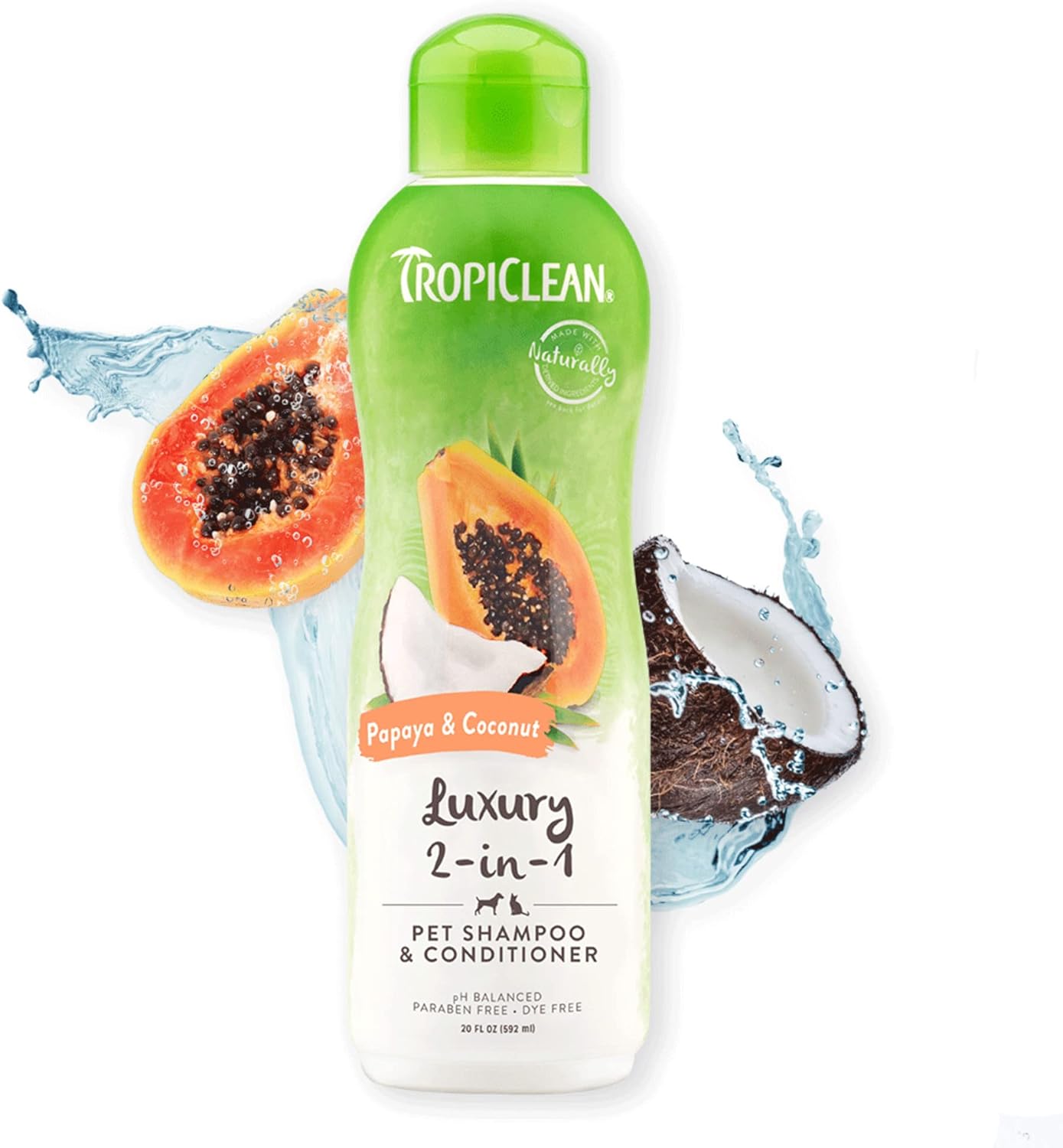 TropiClean 2-in-1 Papaya & Coconut Dog Shampoo