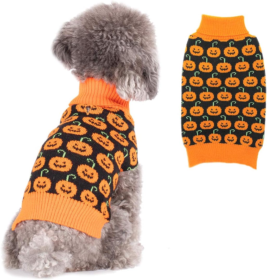 KYEESE Halloween Dog Sweater Pumpkin