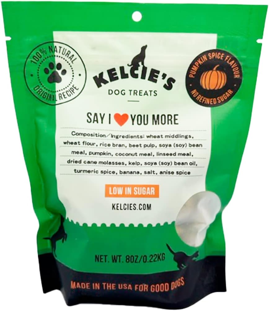 Kelcies Dog Treats Bag - Premium All Natural Treats with Pumpkin Spice Flavor