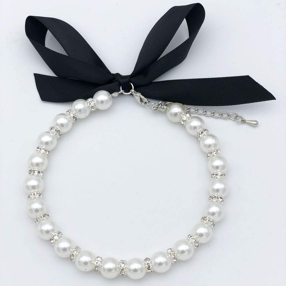 PETFAVORITES Diamond Dog Pearls Necklace Jewelry