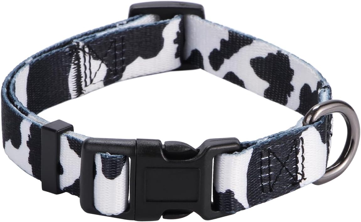 Rhea Rose Cow Print Dog Collar