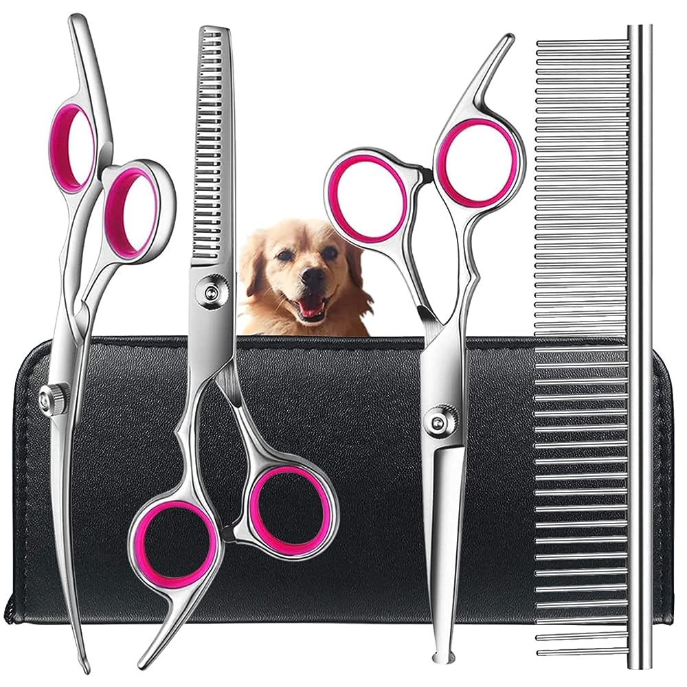 Fenice Peak Professional Curved Dog Grooming Scissors 7'' Rose