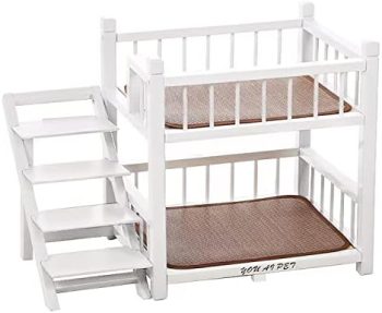 JCQIGOA Dog Bunk Wooden Bed for Small Dogs Pet Cat Wood Beds