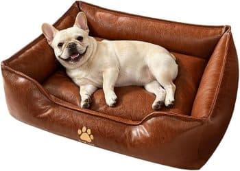 SOMAHE Waterproof Leather Dog Bed